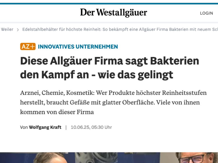 Neues Schleifverfahren sorgt für hygienische Perfektion